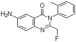 结构式 CAS# 56287-74-2, 氟喹酮; 6-氨基-2-(氟甲基)-3-(2-甲基苯基)-4-(3H)-1,3-二氮杂萘酮