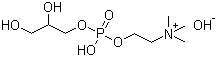 结构式 CAS# 563-23-5, 甘油磷酰胆碱; 2-[[(2,3-二羟基丙氧基)羟基膦酰基]氧基]-N,N,N-三甲基乙铵氢氧化物