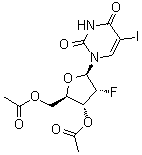 结构式 CAS# 565226-18-8, 3',5'-二-O-乙酰基-2'-脱氧-2'-氟-5-碘尿苷