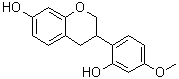 structure of CAS# 56701-24-7, (±)-Vestitol;3,4-Dihydro-3-(2-hydroxy-4-methoxyphenyl)-2H-1-benzopyran-7-ol