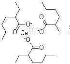 structure of CAS# 56797-01-4, Cerous 2-ethylhexoate;Cerium tri(2-ethylhexanoate); Cerium tris(2-ethylhexanoate); Cerium(III) 2-ethylhexanoate