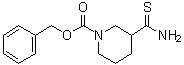 structure of CAS# 569348-15-8, 3-(Aminothioxomethyl)-1-piperidinecarboxylic acid phenylmethyl ester