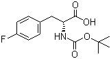 结构式 CAS# 57292-45-2, Boc-D-4-氟苯丙氨酸; N-叔丁氧羰基-D-4-氟苯丙氨酸