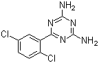 structure of CAS# 57381-26-7, Irsogladine;2,4-Diamino-6-(2,5-dichlorophenyl)-1,3,5-triazine; 6-(2,5-Dichlorophenyl)-1,3,5-triazine-2,4-diamine