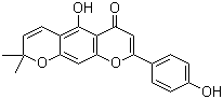 structure of CAS# 57498-96-1, Carpachromene;5-Hydroxy-8-(4-hydroxyphenyl)-2,2-dimethyl-2H,6H-benzo[1,2-b:5,4-b']dipyran-6-one