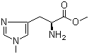 structure of CAS# 57519-09-2, N'-Methyl-L-histidine methyl ester;H-His(Nim-Me)-OMe; 1-Methyl-L-histidine methyl ester