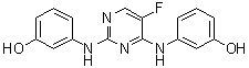 结构式 CAS# 575474-82-7, 3,3'-[(5-氟-2,4-嘧啶二基)二亚胺]二[苯酚]
