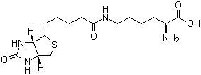 structure of CAS# 576-19-2, Biocytin;N6-[5-[(3aS,4S,6aR)-Hexahydro-2-oxo-1H-thieno[3,4-d]imidazol-4-yl]-1-oxopentyl]-L-lysine