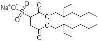 structure of CAS# 577-11-7, Docusate sodium ;Dioctylsulfosuccinate sodium salt; Bis(2-ethylhexyl) sulfosuccinate sodium salt; Dioctyl sodium sulfosuccinate