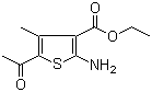 structure of CAS# 57773-41-8, Ethyl 5-acetyl-2-amino-4-methylthiophene-3-carboxylate;5-Acetyl-2-amino-4-methyl-3-thiophenecarboxylic acid ethyl ester