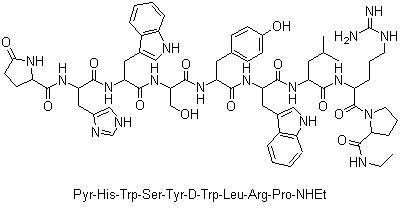 结构式 CAS# 57773-65-6, 德舍瑞林