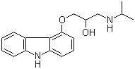structure of CAS# 57775-29-8, Carazolol;1-(9H-Carbazol-4-yloxy)-3-((1-methylethyl)amino)-2-propanol