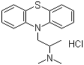 structure of CAS# 58-33-3, Promethazine hydrochloride ;10-(2-Dimethylamino-1-propyl)phenothiazine hydrochloride