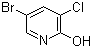 structure of CAS# 58236-70-7, 5-Bromo-3-chloro-2-hydroxypyridine