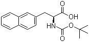 结构式 CAS# 58438-04-3, Boc-3-(2-萘基)-L-丙氨酸; N-叔丁氧羰基-3-(2-萘基)-L-丙氨酸