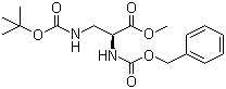 结构式 CAS# 58457-98-0, (S)-2-N-Cbz-3-N-Boc-丙酸甲酯; 3-叔丁氧羰基氨基-N-苄氧羰基-L-丙氨酸甲酯