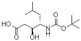 结构式 CAS# 58521-49-6, N-(叔丁氧羰基)抑胃酶氨酸