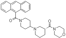 structure of CAS# 591778-68-6, CP 640186;(Anthracen-9-yl)[(3R)-3-[(morpholin-4-yl)carbonyl][1,4']bipiperidinyl-1'-yl]methanone