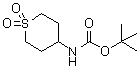 structure of CAS# 595597-01-6, tert-Butyl (1,1-dioxotetrahydro-2H-thiopyran-4-yl)carbamate;1,1-Dimethylethyl (1,1-dioxido-tetrahydro-2H-thiopyran-4-yl)carbamate