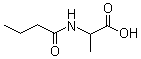 structure of CAS# 59875-04-6, 2-((Butanoyl)amino)propanoic acid;N-(1-Oxobutyl)alanine