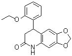 结构式 CAS# 599151-35-6, 8-(2-乙氧基苯基)-7,8-二氢-1,3-二氧杂环戊烯并[4,5-g]喹啉-6(5H)-酮