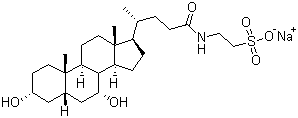 结构式 CAS# 6009-98-9, 牛磺鹅去氧胆酸钠
