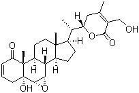 structure of CAS# 60124-17-6, 12-Deoxywithastramonolide;27-Hydroxywithanolide B; Baimantuoluoside C aglycone