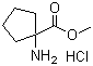 结构式 CAS# 60421-23-0, 1-氨基环戊烷羧酸甲酯盐酸盐; 环亮氨酸甲酯盐酸盐