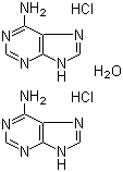 structure of CAS# 6055-72-7, Adenine hydrochloride hemihydrate;1H-Purin-6-amine monohydrochloride hydrate (2:1)