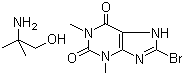 结构式 CAS# 606-04-2, 帕马溴; 2-氨基-2-甲基丙醇 8-溴胆茶碱