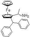 结构式 CAS# 607389-84-4, (2R)-1-[(1S)-1-氨基乙基]-2-(二苯基膦)二茂铁