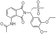 结构式 CAS# 608141-41-9, Apremilast; (S)-2-[1-(3-乙氧基-4-甲氧基苯基)-2-甲磺酰基乙基]-4-乙酰基氨基异吲哚啉-1,3-二酮