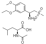 结构式 CAS# 608141-43-1, (S)-1-(3-乙氧基-4-甲氧基苯基)-2-(甲基磺酰基)乙胺 N-乙酰基-L-亮氨酸盐
