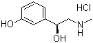 structure of CAS# 61-76-7, Phenylephrine hydrochloride ;L(-)-Phenylephrine hydrochloride; (R)-(-)-1-(3-Hydroxyphenyl)-2-methylaminoethanol hydrochloride; 3-Hydroxy-alpha-(methylaminomethyl)benzyl alcohol
