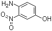 结构式 CAS# 610-81-1, 3-硝基-4-氨基苯酚; 4-氨基-3-硝基苯酚