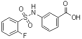 structure of CAS# 612041-66-4, 3-[[(2-Fluorophenyl)sulfonyl]amino]benzoic acid