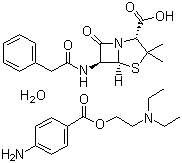 Procaine penicilline G hydrate molecular structure (CAS 6130-64-9)