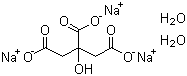 structure of CAS# 6132-04-3, Trisodium citrate dihydrate;Citric acid trisodium salt dihydrate