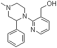 structure of CAS# 61337-89-1, 1-(3-Hydroxymethylpyridin-2-yl)-4-methyl-2-phenylpiperazine;Acyclomirtazapine alcohol