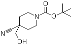 structure of CAS# 614730-96-0, 4-Cyano-4-(hydroxymethyl)-1-piperidinecarboxylic acid tert-butyl ester