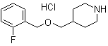 结构式 CAS# 614731-80-5, 4-[[(2-氟苯基)甲氧基]甲基]哌啶盐酸盐