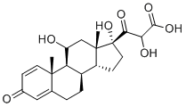 structure of CAS# 61549-70-0, Prednisolone-21-Carboxylic Acid;3-[(8R,9S,10R,13S,14R,17R)-11,17-dihydroxy-10,13-dimethyl-3-oxo-7,8,9,11,12,14,15,16-octahydro-6H-cyclopenta[a]phenanthren-17-yl]-2-hydroxy-3-oxopropanoic acid