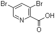 结构式 CAS# 61830-40-8, 3,5-二溴吡啶-2-羧酸