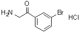 structure of CAS# 61858-39-7, 2-Amino-3'-bromoacetophenone hydrochloride;2-Amino-1-(3-bromophenyl)ethanone hydrochloride; 2-Amino-3'-bromoacetophenone hydrochloride; NSC 23307