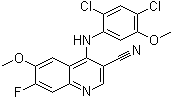 结构式 CAS# 622369-46-4, 4-(2,4-二氯-5-甲氧基苯胺基)-7-氟-6-甲氧基-3-喹啉甲腈