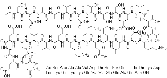 结构式 CAS# 62304-98-7, 胸腺肽 alpha 1; 胸腺 28 肽