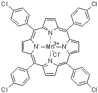 结构式 CAS# 62613-31-4, [5,10,15,20-四(对氯苯基)卟啉]氯化锰(III)