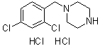 结构式 CAS# 6270-11-7, 1-[(2,4-二氯苯基)甲基]哌嗪二盐酸盐