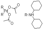 结构式 CAS# 628339-96-8, 双(二环己基氨基)钯二乙酸盐
