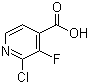 结构式 CAS# 628691-93-0, 2-氯-3-氟吡啶-4-甲酸; 2-氯-3-氟异烟酸